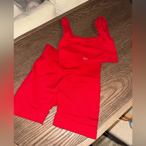 SET Active Red Ribbed Set - Picture 2 of 7